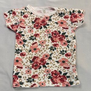 Chick Pea - Floral Kids Shirt - Pink and Red